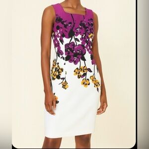 AGB white and purple sleeveless dress, fabulous condition, worn 2 times, size 6